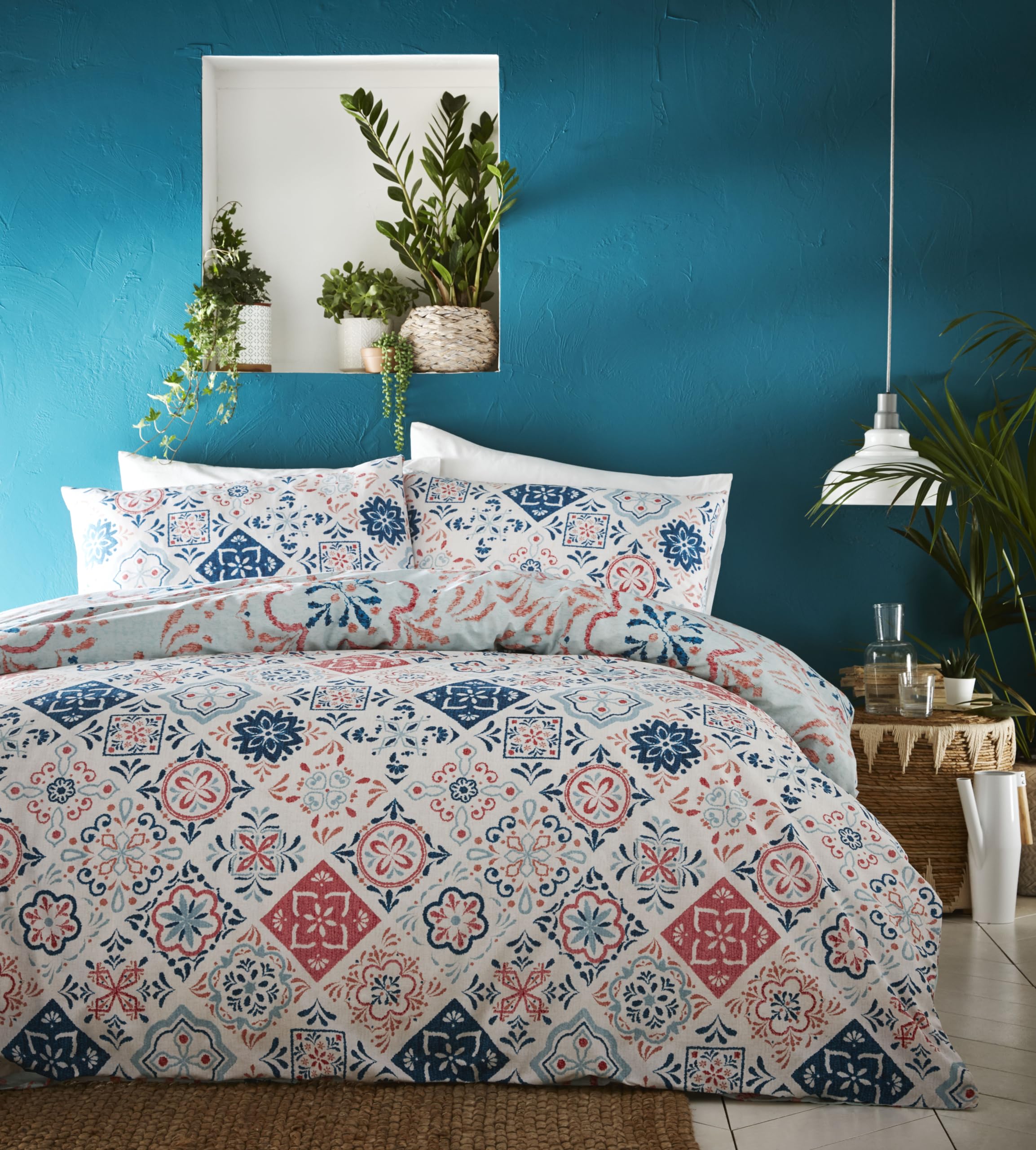 Portfolio Home Ochre Portfollio Morocco Duvet Cover Set Reversible Bedding Bed Set, King Size