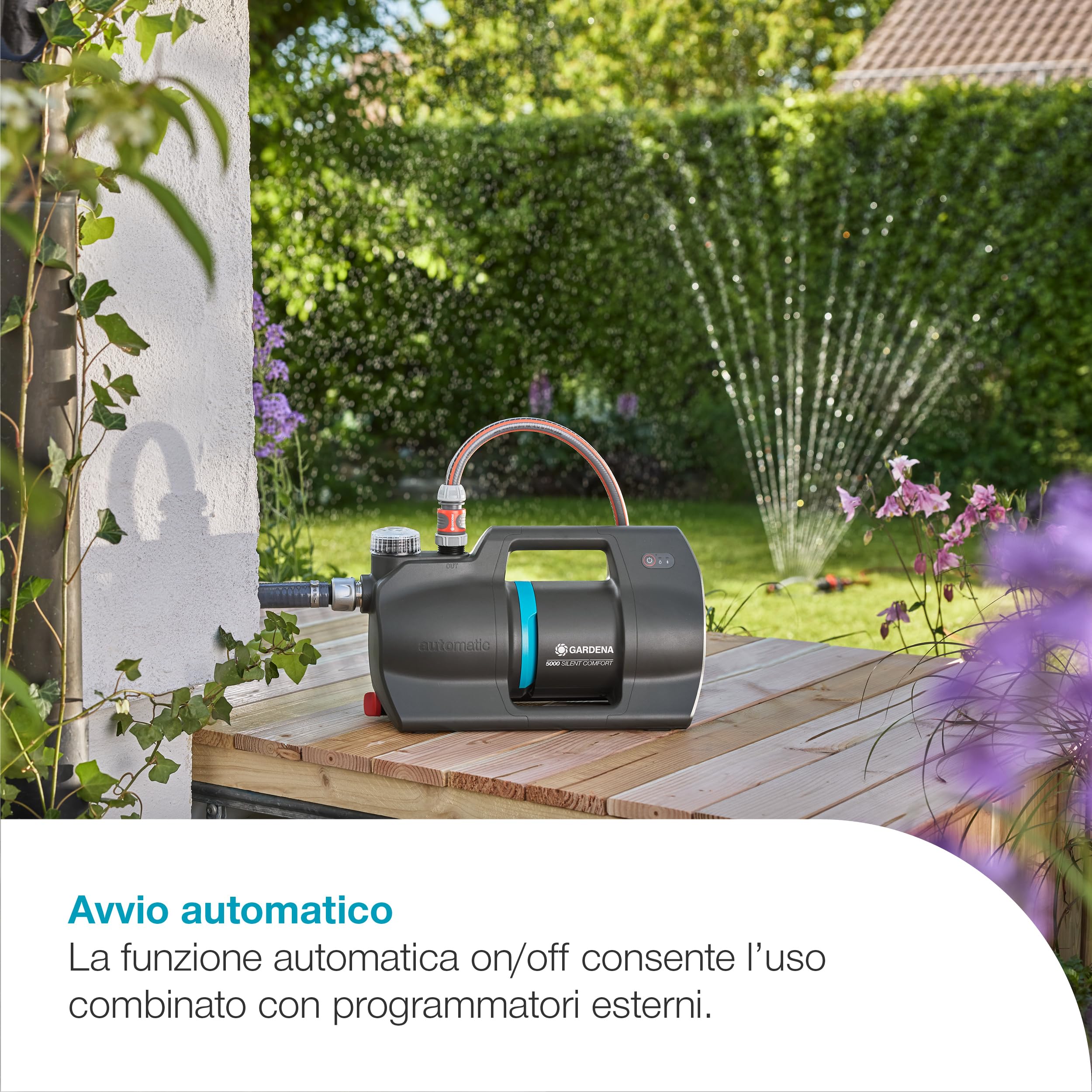Gardena Pompa Automatica per Casa e Giardino 5000 SilentComfort Pompe: Controllo via App*, 36% di consumo energetico in meno*, Tecnologia silenziosa (9072-20 9072-61 9072-62)