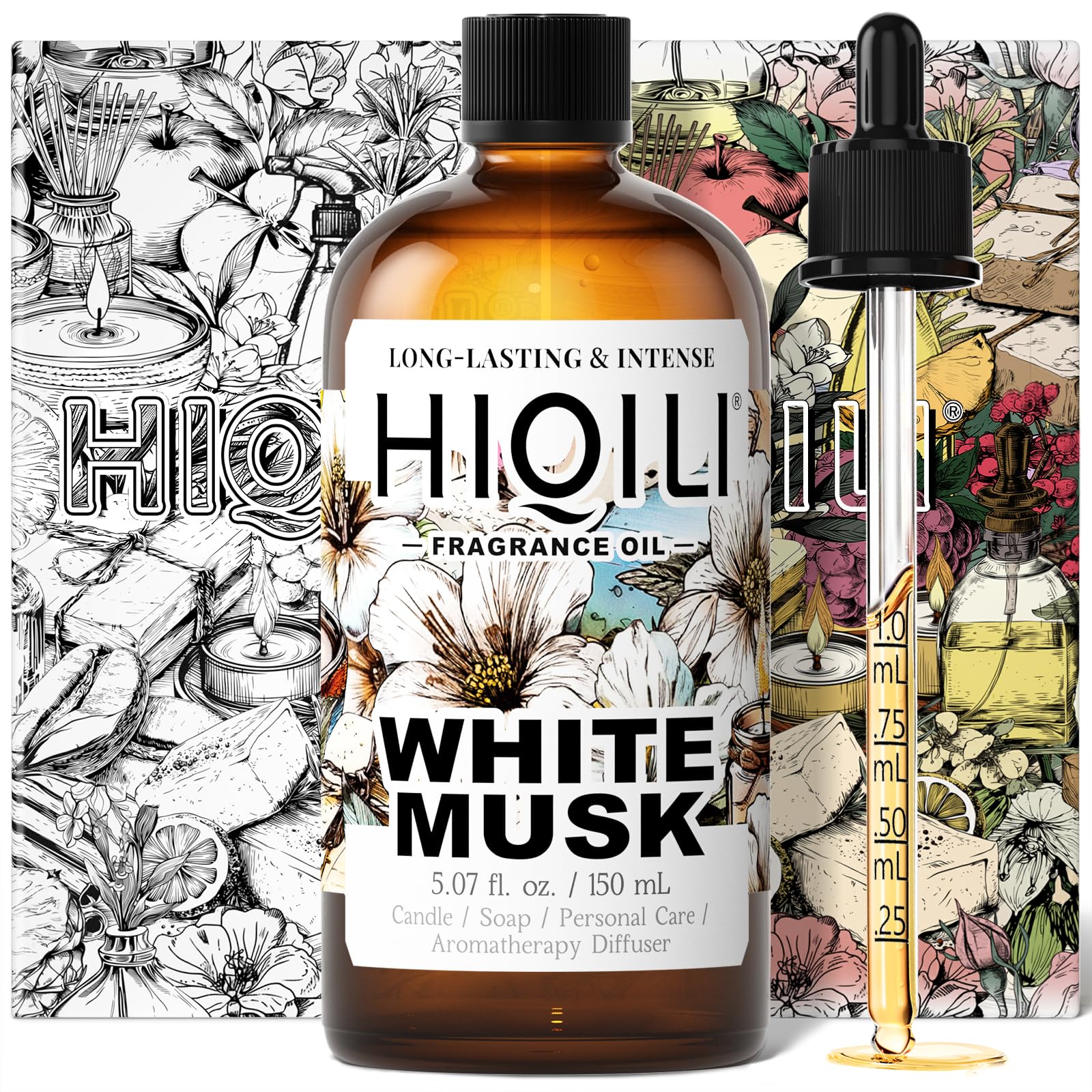 HIQILI White Musk Fragrance Oil, Musk Perfume for Women - 5.07 Fl Oz