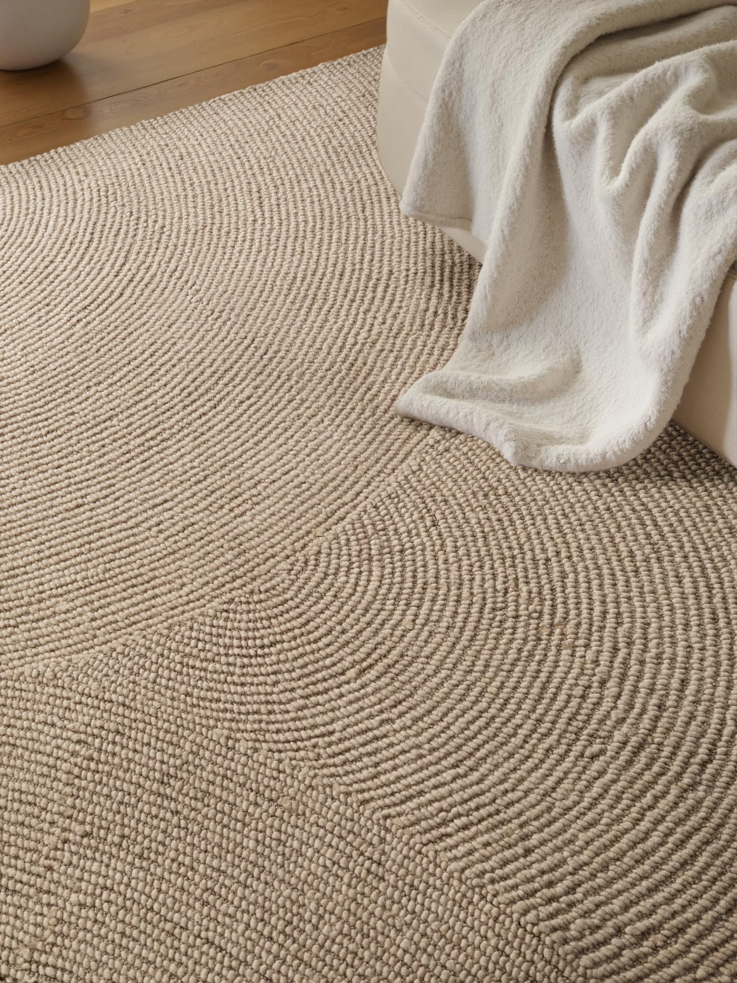 Hanse Home Alfombra de Lana Eleni – Alfombra Natural de salón – Hecha a Mano – Hygge Skandi, Alfombra Bohemia de Lana para salón, Dormitorio, Comedor, Pasillo, Beige Claro, 160 x 230 cm
