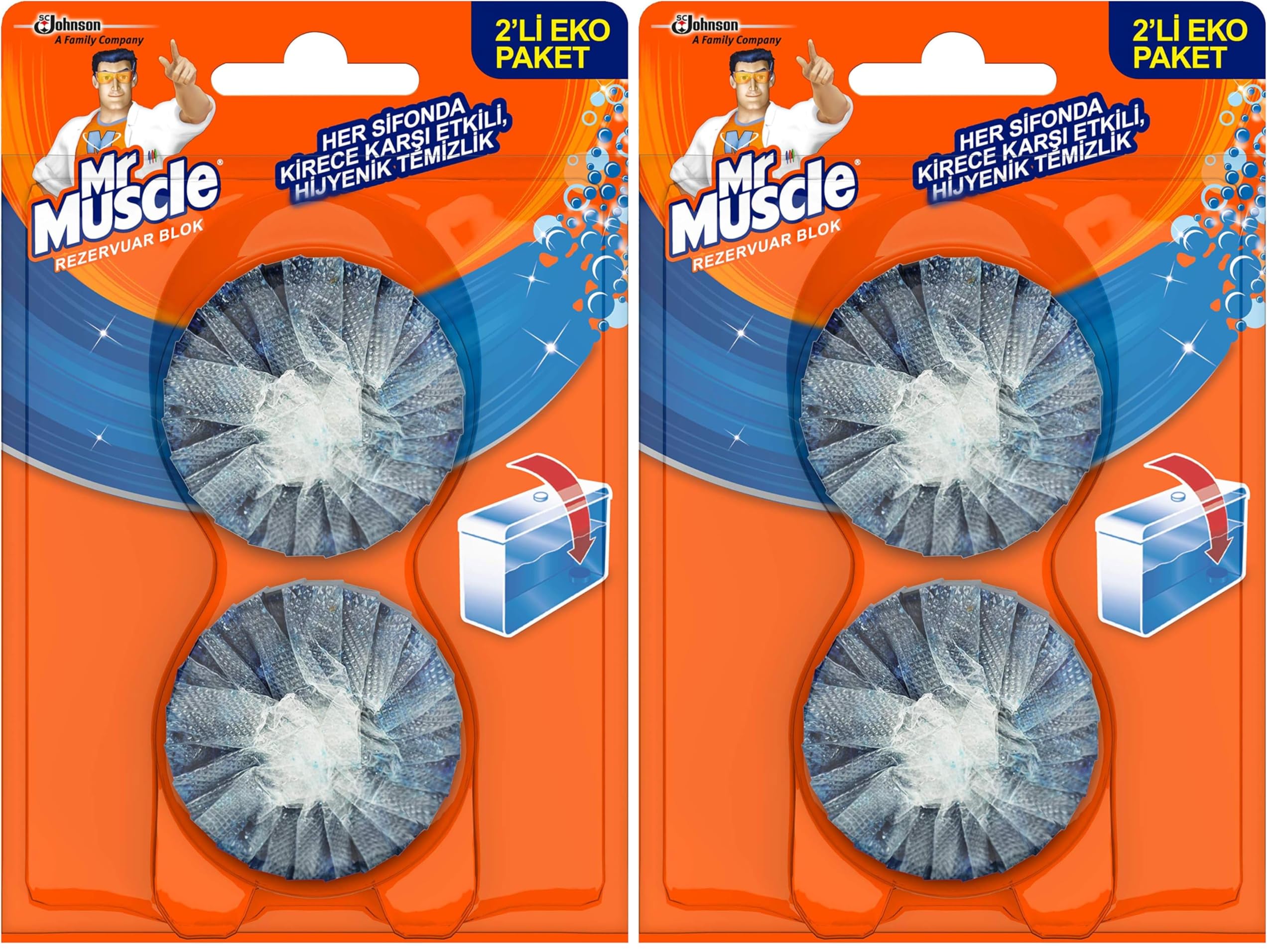 Mr Muscle Rezervuar Blok 4'li Paket (1 x 2 Adet)