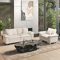 Vista 34 de HERA'S HOUSE Juego de sofás seccionales modulares de 3 piezas, juego de sofá de gran tamaño con sofás de dos plazas y sillón, cómodos sofás nube