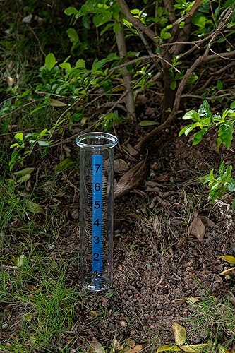 Miniatura 3 de Mateda Medidor de lluvia mejorado de 7 pulgadas para jardín, terraza, césped con números grandes y tira azul (2 piezas)