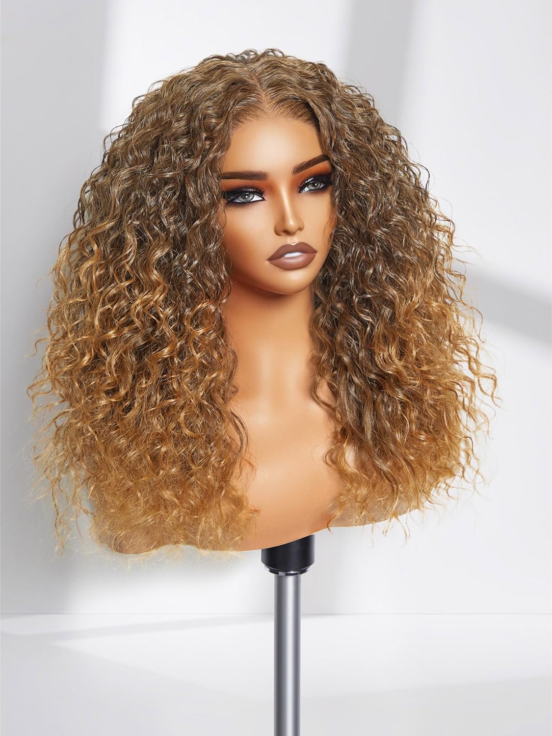 GorGius Ombre Brown Curly Lace Front Wig 20in