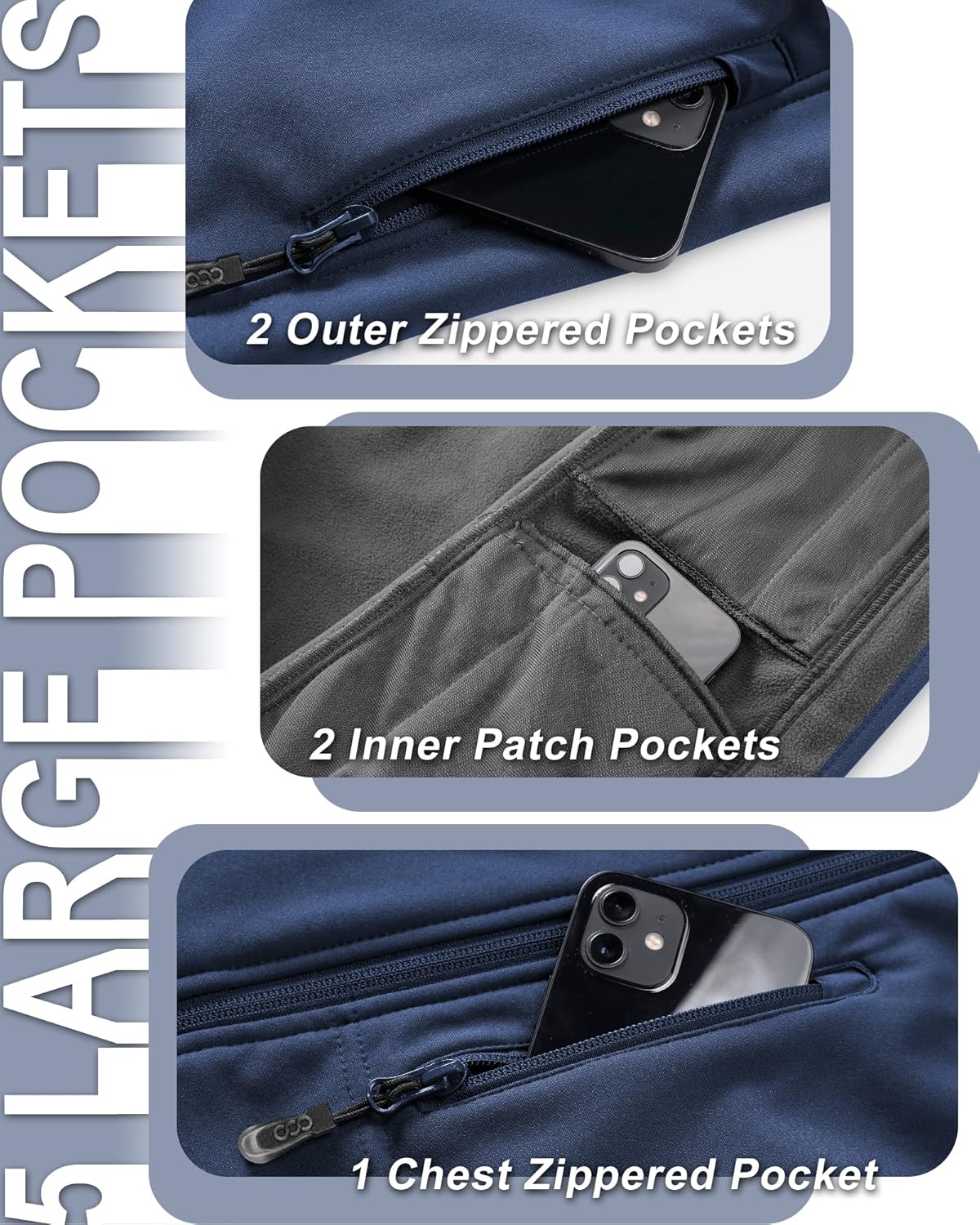 33,000ft Women's Hooded Lightweight Softshell Vest Fleece Lined Windproof Zip Up Sleeveless Jacket for Hiking Golf Running - Image 4