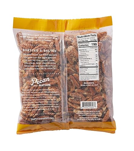 Miniatura 2 de Pecan Nation Mitades de nuez salada de 16 onzas, natural, sin conservantes, rico en antioxidantes, bajo en carbohidratos, tostado en seco, aperitivo