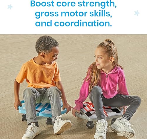 Miniatura 4 de hand2mind Tabla de patineta planeadora Blue Plane, Tabla de patinete de piso, Juguetes de motor bruto, Equipo de ejercicio y educación física para