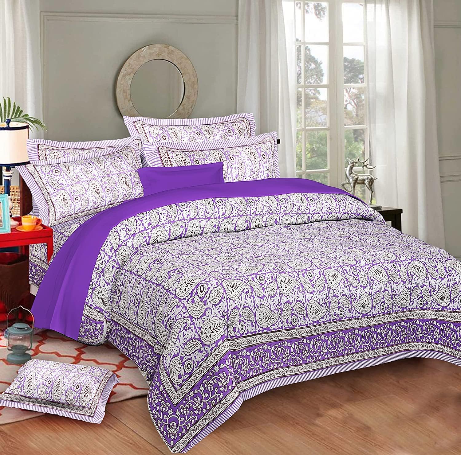 IndianCultura Blue Bedding Sheet, Best Luxury Cool 100