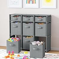 Vista 2 de Organizadores de armario de 9 cubos, incluye todos los contenedores de cubos de almacenamiento, unidad de almacenamiento fácil de ensamblar