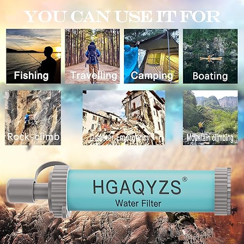 Miniatura 8 de 4 paquetes de popotes de filtro de agua, sistema de filtración de agua personal portátil, purificador de agua de ultrafiltración, preparación de