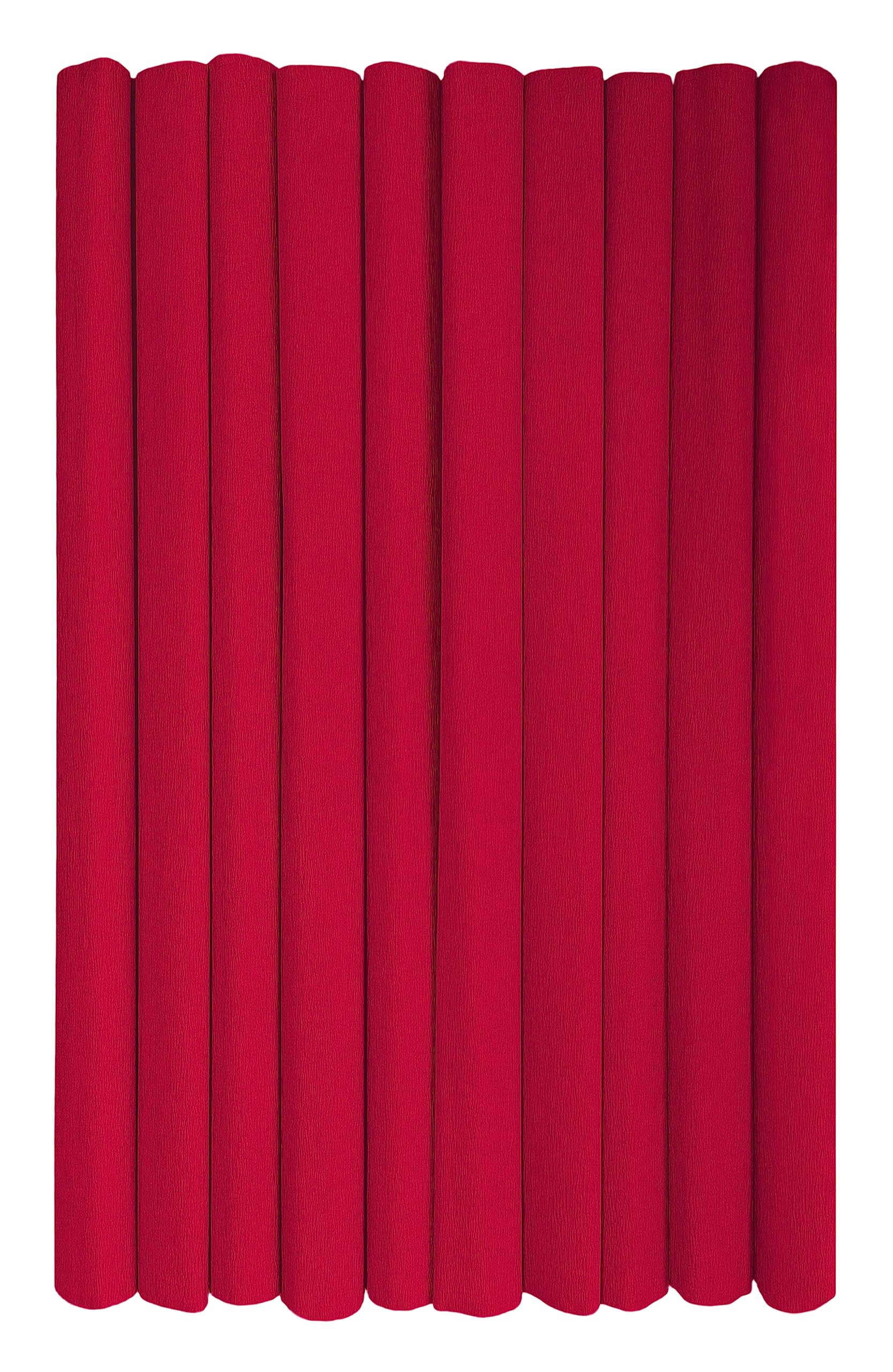 Interdruk - Crepe Paper Rolls for Kids DIY and Decorations - Pack of 10 Reels (50cm x 200cm, 28g/m2) - 08 Dark Red