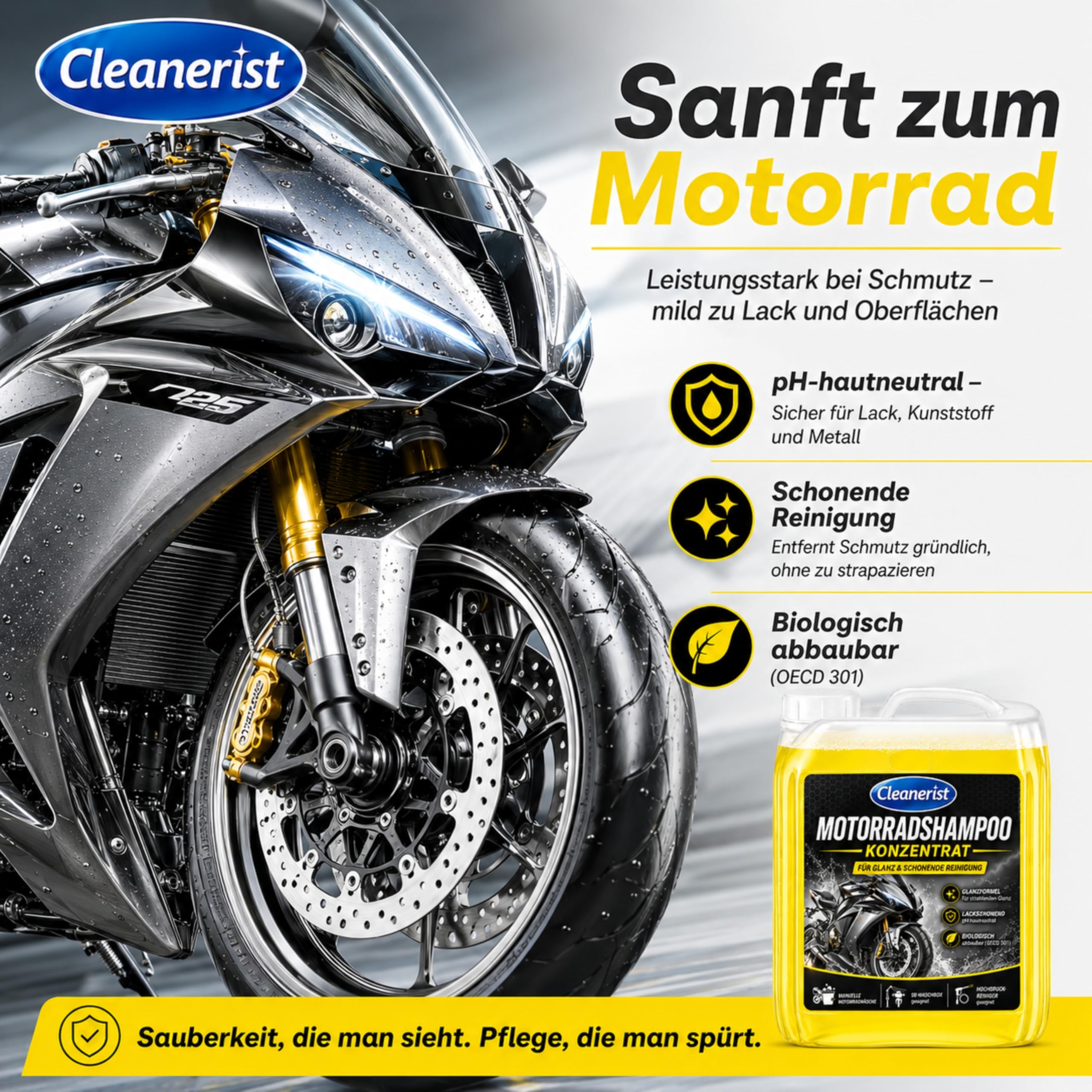 Nettoyant concentré pour moto/quad AP21 5 L | Shampooing pour moto Motocross