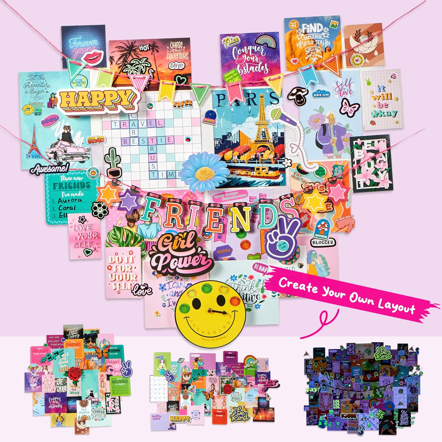 Klever Kits Glow in The Dark Wall Collage for Room Decor, DIY Poster for Teen & Tween Girls, Creative Arts and Crafts Gift Wall Art for Kids Aged 8 9 10 11 12 13 14 by Jova - Image 5