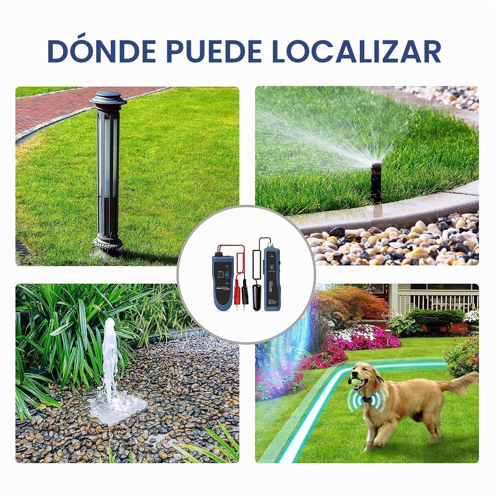 Probador de cables subterráneo F02 Pro con batería recargable de 1100 mAh para localizar cables y cables de control, cables de valla de mascotas