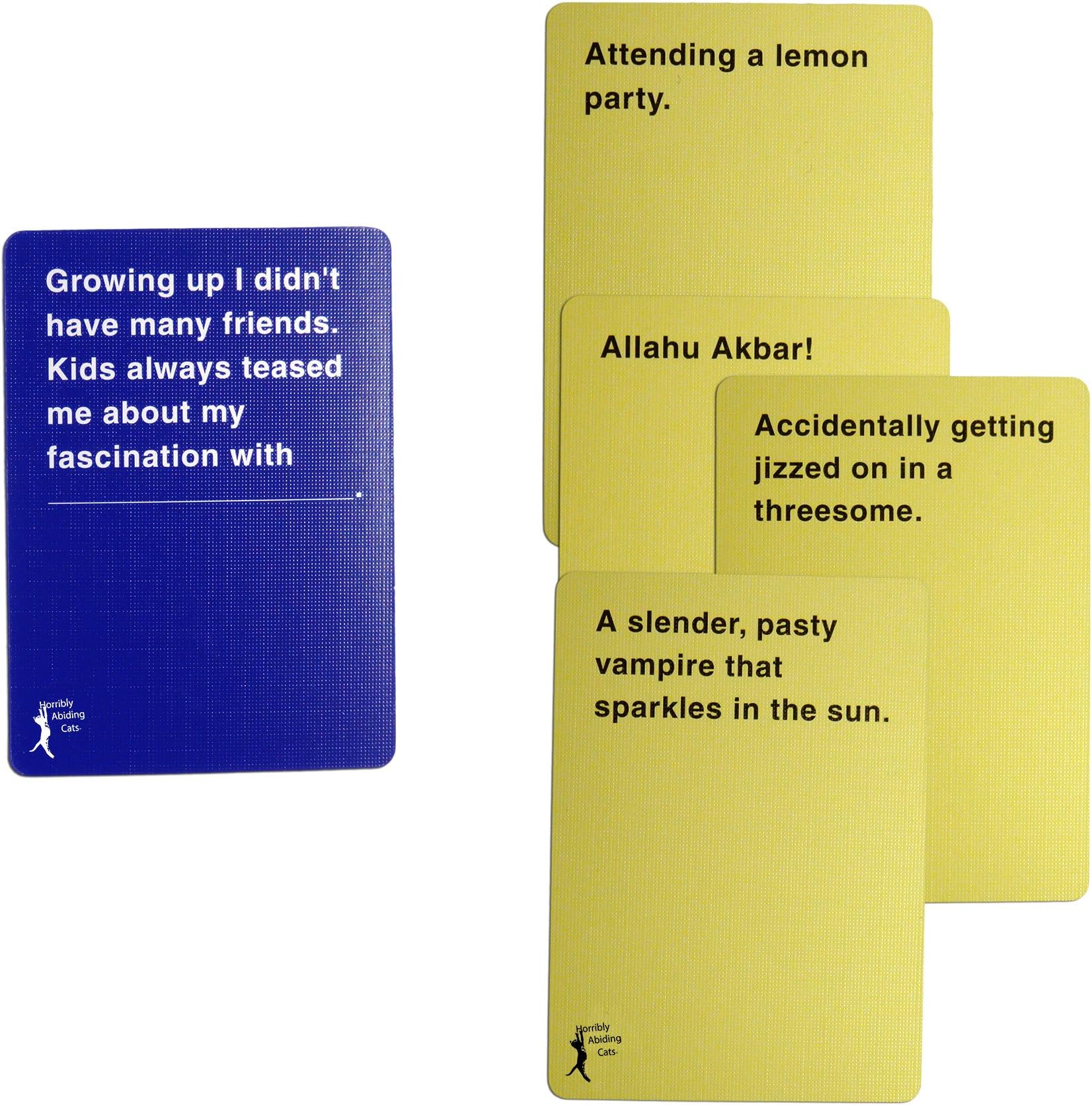 150 *NEW* Cards For Horrible People, An Unofficial Expansion Against Humanity, Cats Abiding Horribly Episode I - The Dirty Goblin