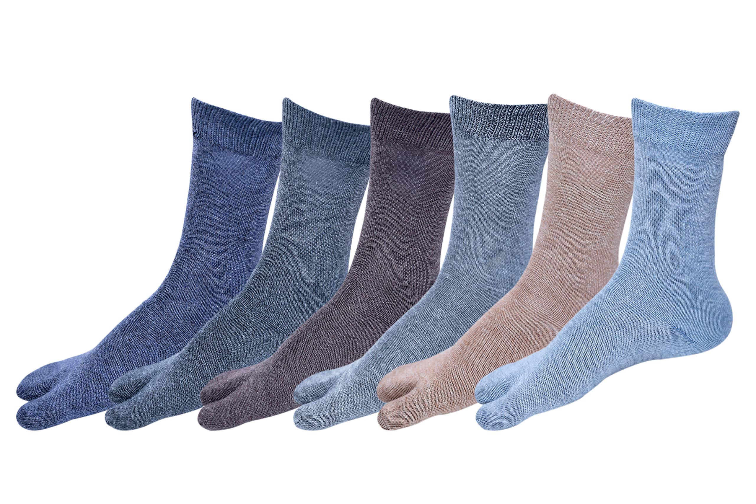 VIPUNUnisex Calf Length Socks (Multicolour, Free Size) -Combo of 6 Pair | Free Size | Performance Sports Socks For Running, Gym | Thick, Super Soft & Sole Cushioning