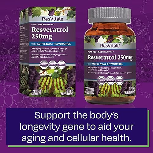 Miniatura 5 de ResVitale Resveratrol 250 mg - Suplemento de resveratrol para hombres y mujeres - 120 cápsulas vegetales