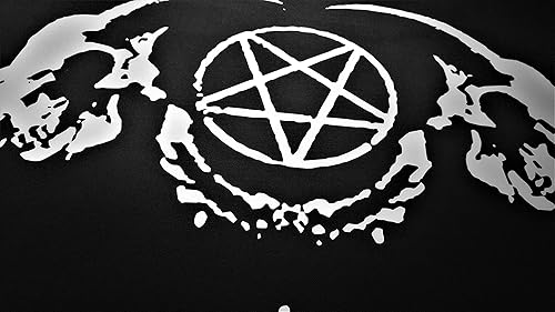 Miniatura 3 de Tapiz de pared de cráneo de cabra – Sello de Lucifer Pentagrama Demonic Devil Dragon Demon Mendes Cabeza de cabra Gótico Metal Oculto Punk Satanic