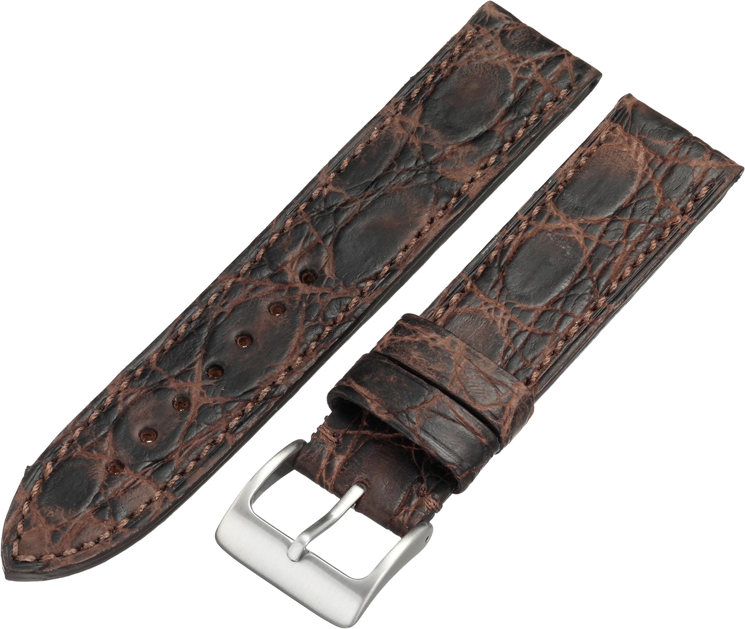 Hadley-Roma MS2025RZ 200 20mm Leather Crocodile Brown Watch Strap