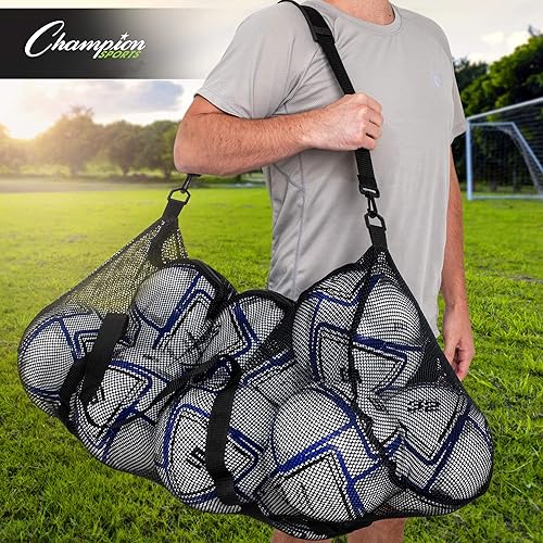 Miniatura 9 de Champion Sports Mesh Duffle Bag with Zipper and Adjustable Shoulder Strap 15 x 36 - Multipurpose Oversized Gym Bag for Equipment Sports Gear Laundry