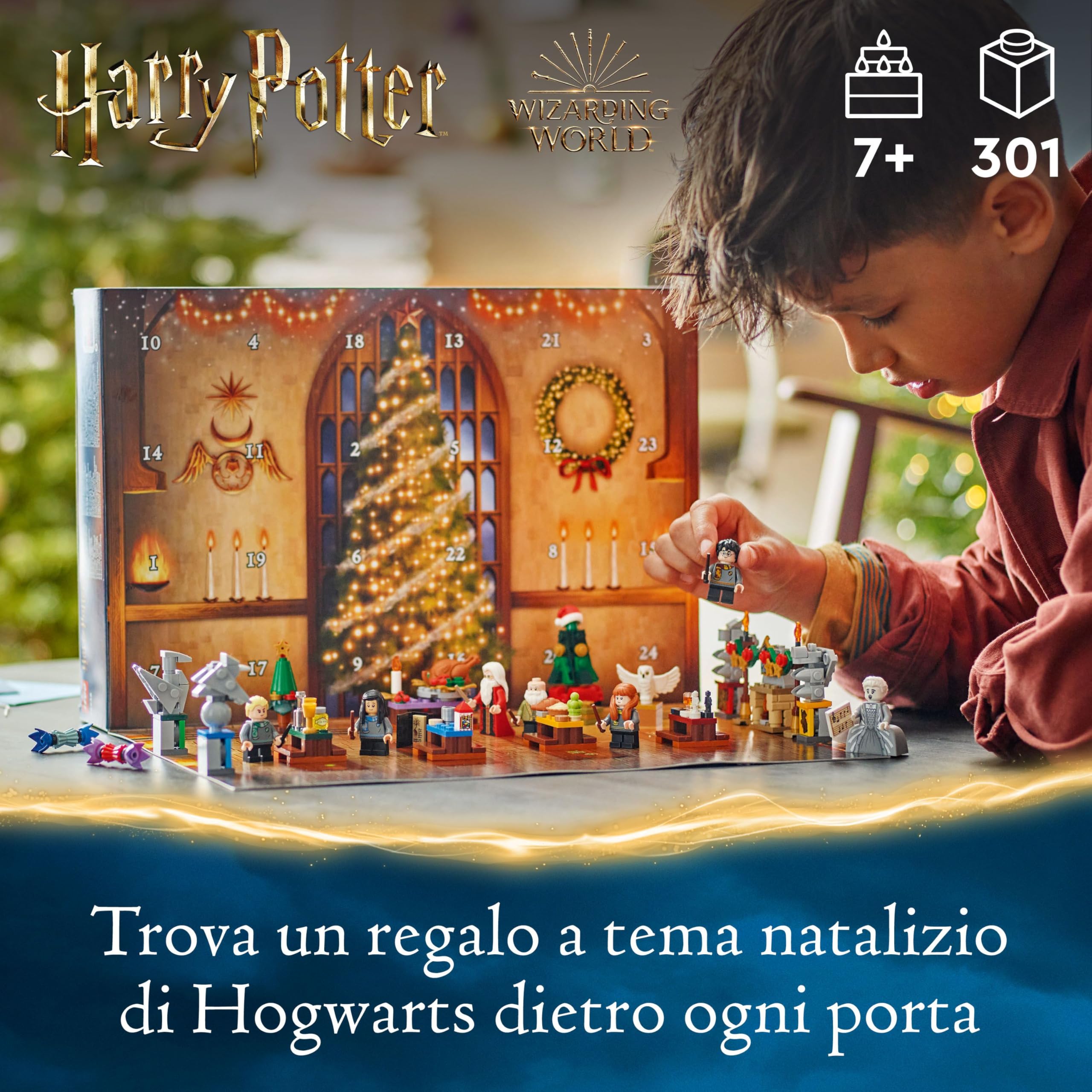 LEGO Harry Potter Calendario dell'Avvento 2024, Giocattolo Fantasy di Hogwarts con 7 Minifigure e 16 Mini Costruzioni del Mondo Magico, Giochi per Bambini e Bambini da 7 Anni, Regalo di Natale 76438