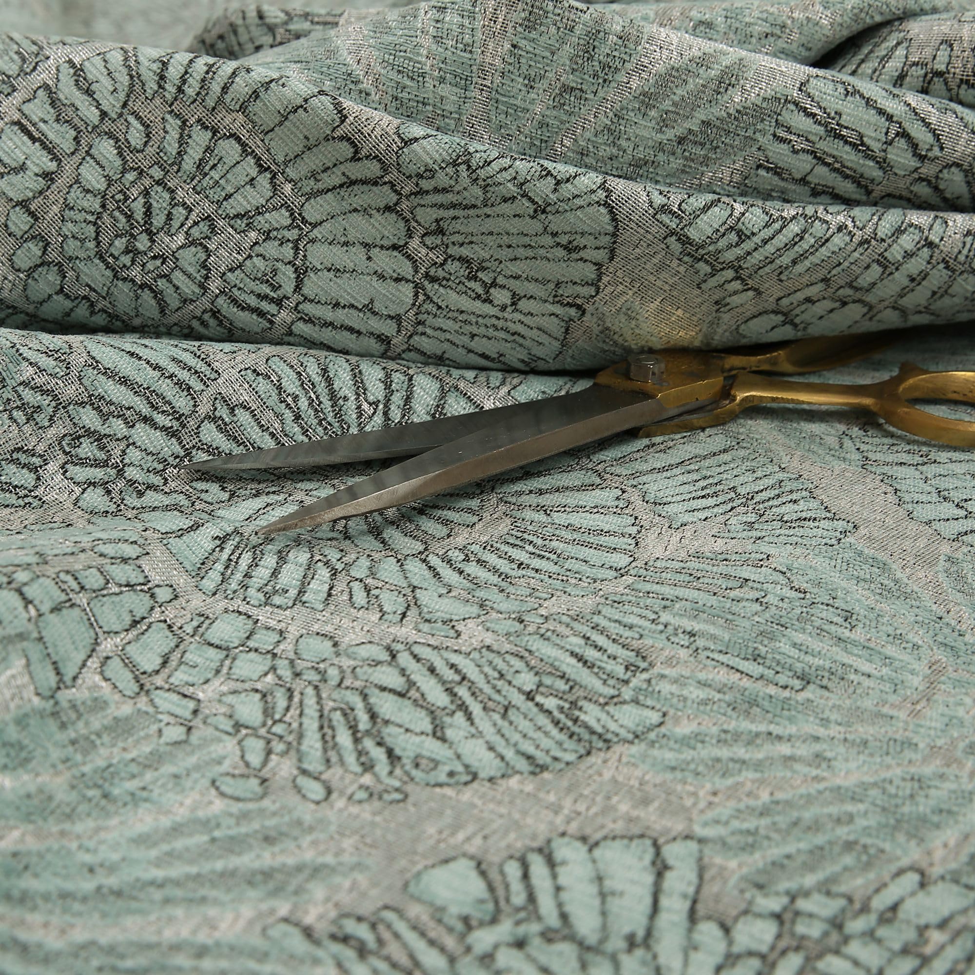 Redbrick Mill Fabrics Flame Retardant Shiny Floral Flower Pattern Wovan Upholstery Fabric by The Metre in Silver Grey Floral (Per Metre) โ image 1