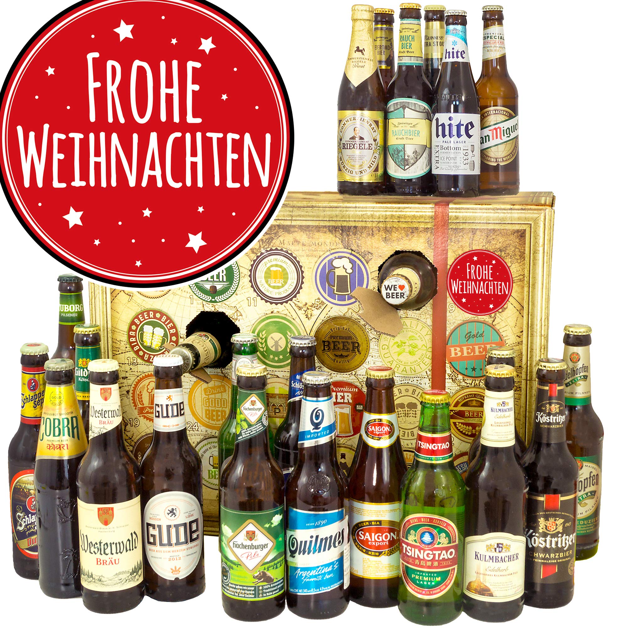 Frohe Weihnachten/Bier Weihnachtskalender 2024 2025/24 x Bier Welt und DE