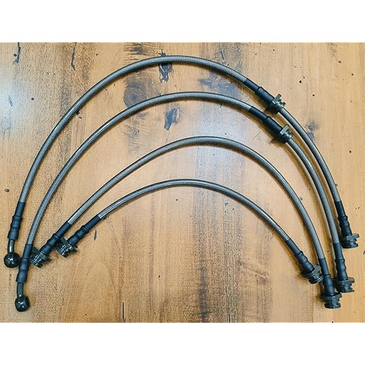 4XFORZA Jimny Accessories - Steel Braided Extended Brake Lines (For 2
