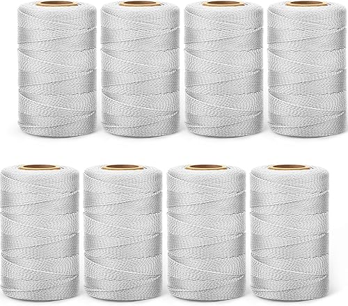 Miniatura 7 de Woanger 8 rollos Mason Line de 500 pies de longitud trenzado de nailon de masonería de nailon para construcción, jardinería, manualidades, proyectos