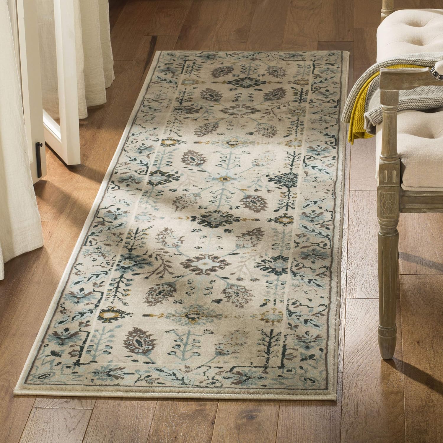 SAFAVIEH Serenity Collection Area Rug - 8'6" x 12', Creme & Brown, Traditional Oriental Design, Non-Shedding & Easy Care, Ideal for High Traffic Areas in Living Room, Bedroom (SER208F)