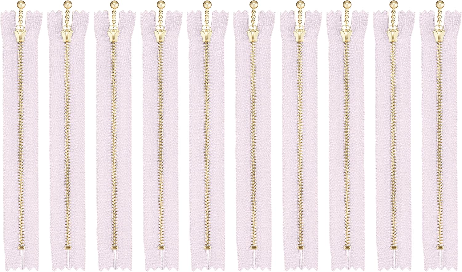 Y.K.K 3MGC-16 Gold Ball Zipper Closure 10 Pieces Length 16cm #512 Pink