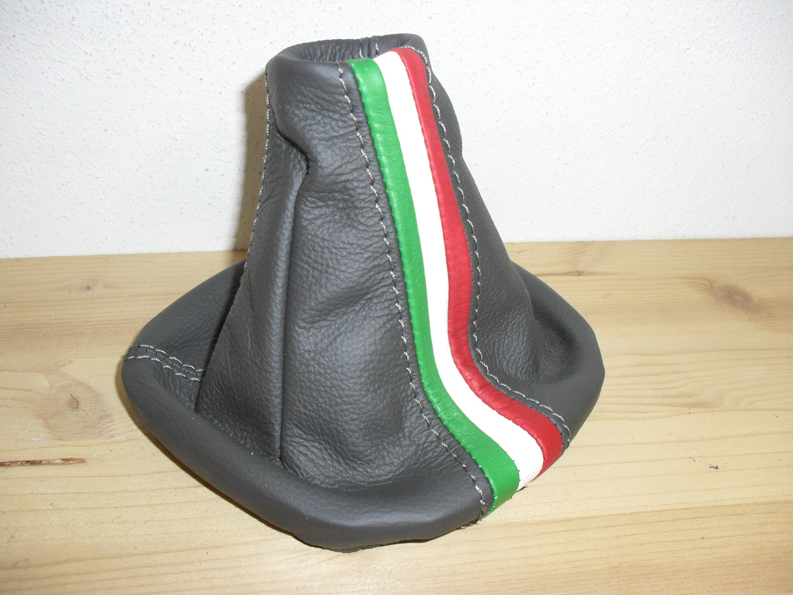 cuffia cambio compatibile con Fiat Panda (2003-2011) in vera pelle antracite e tricolore