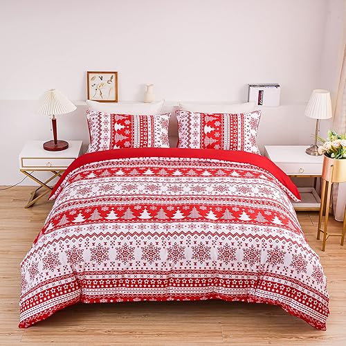 Shamdon Home Collection Funda de edredón de Navidad, juego de ropa de cama con impresión HD, funda de edredón de microfibra súper suave, regalo de