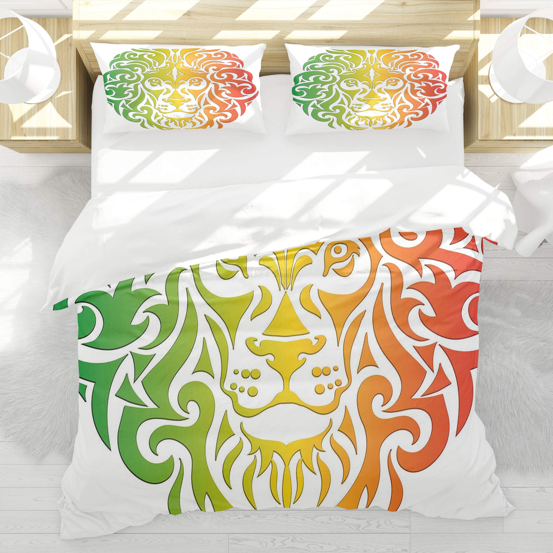 Portrait de lion housse de couette 220x240 artistique en tissu respirant haute densité