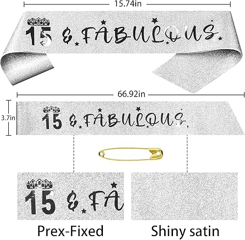 Miniatura 4 de HnoonZ Decoraciones de cumpleaños número 15 para niñas, feliz cumpleaños 15, decoraciones de cumpleaños de 15 años, regalos de cumpleaños 15 para