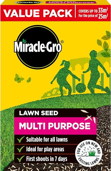 Miracle-Gro Multi Purpose Lawn Seed, Child & Pet Friendly, Coverage 33m2, 1kg Box - 1