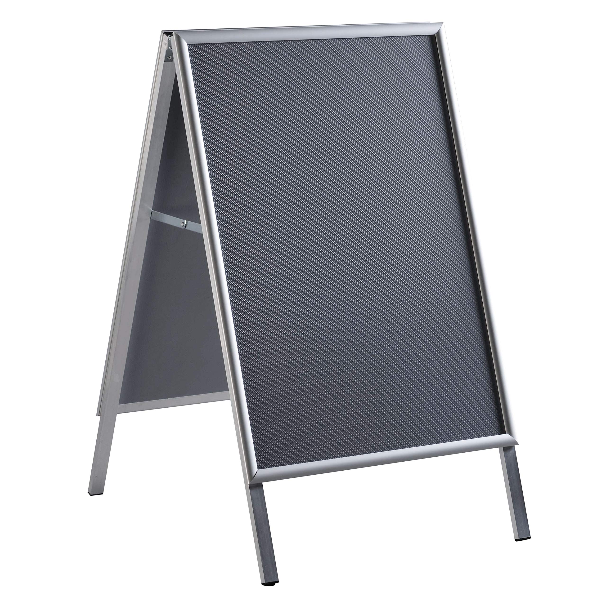 Kundenstopper wetterfest A2 silber SLIM Plakatständer 32 mm Profil Poster Aufsteller inkl. 2 PET Folien
