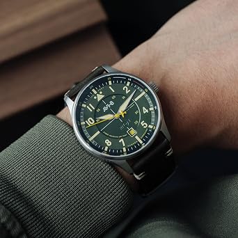 AVI-8 Men's 43mm Hawker Hurricane Kent Automatic Ve-Day 80th Limited Edition Watch with Leather Strap AV-4094