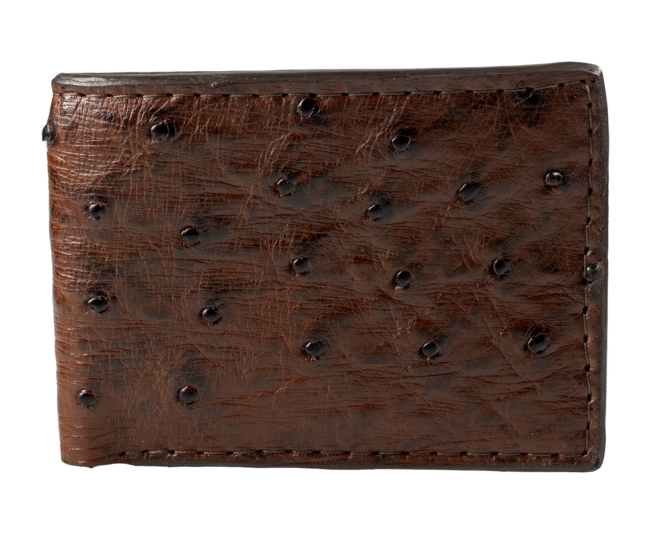 White Diamonds Boots Exotic Wallet Genuine Ostrich Leather Multiple Colors (Dark Brown)