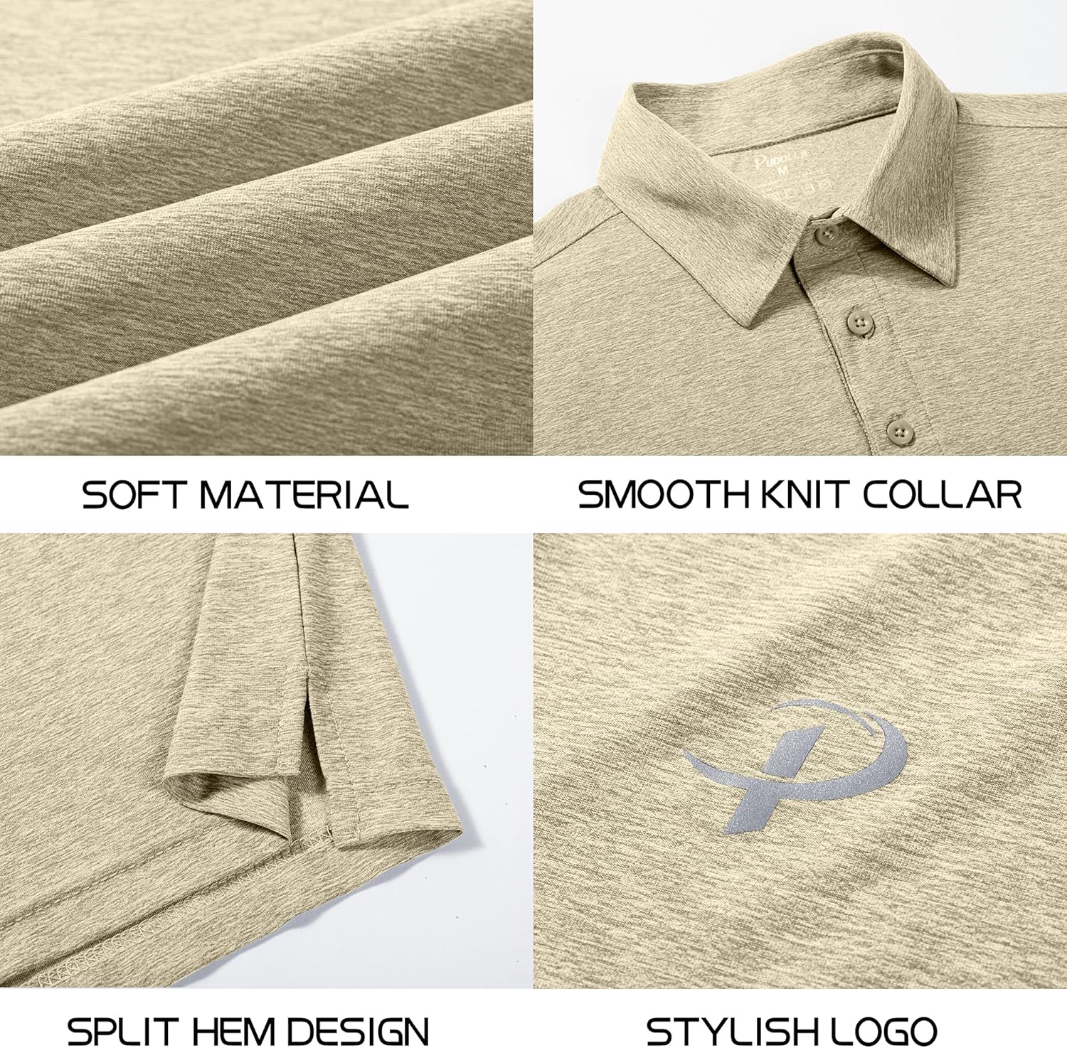 Pudolla Men's Dry Fit Golf Polo Shirts Athletic Short Sleeve Casual Polo Shirts for Men : Sports & Outdoors