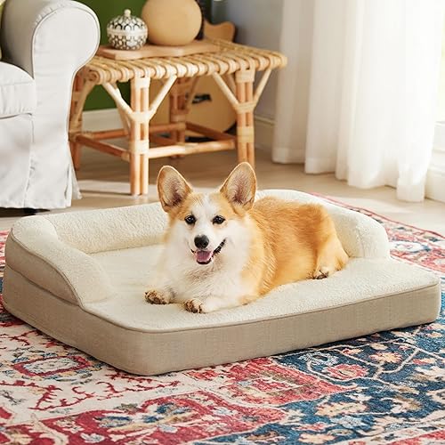 Lesure - Cama ortopédica grande para perros grandes, con espuma de huevo reversible de alto soporte, sofá para mascotas con funda extraíble lavable