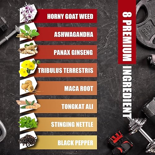 Miniatura 4 de BMVINVOL Cápsulas de malezas de cabra cachonda con maca, tribulus, ginseng. Ashwagandha, Tongkat Ali, 8 en 1 para apoyar los niveles de energía