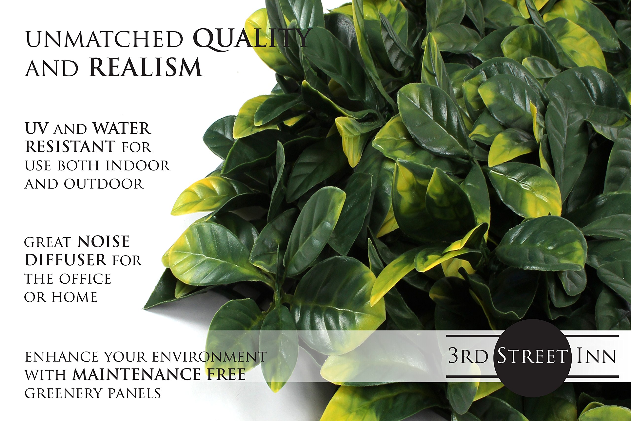 Amazon.com: 3rd Street Inn Artificial Hedge - Outdoor Artificial Plant -  Great Boxwood and Ivy Substitute - Sound Diffuser Privacy Fence Hedge -  Topiary Greenery Panels (12, Laurel) : Home & Kitchen