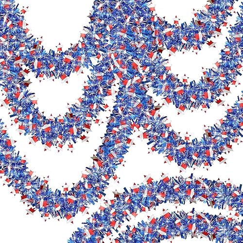 50FT 4th of July Decorations, Red White and Blue Garland