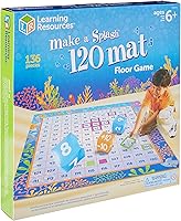 Vista 4 de Learning Resources Make a Splash - Juego de 120 alfombrillas para piso, manipuladores matemáticos, juegos de mesa de suma y resta, artículos