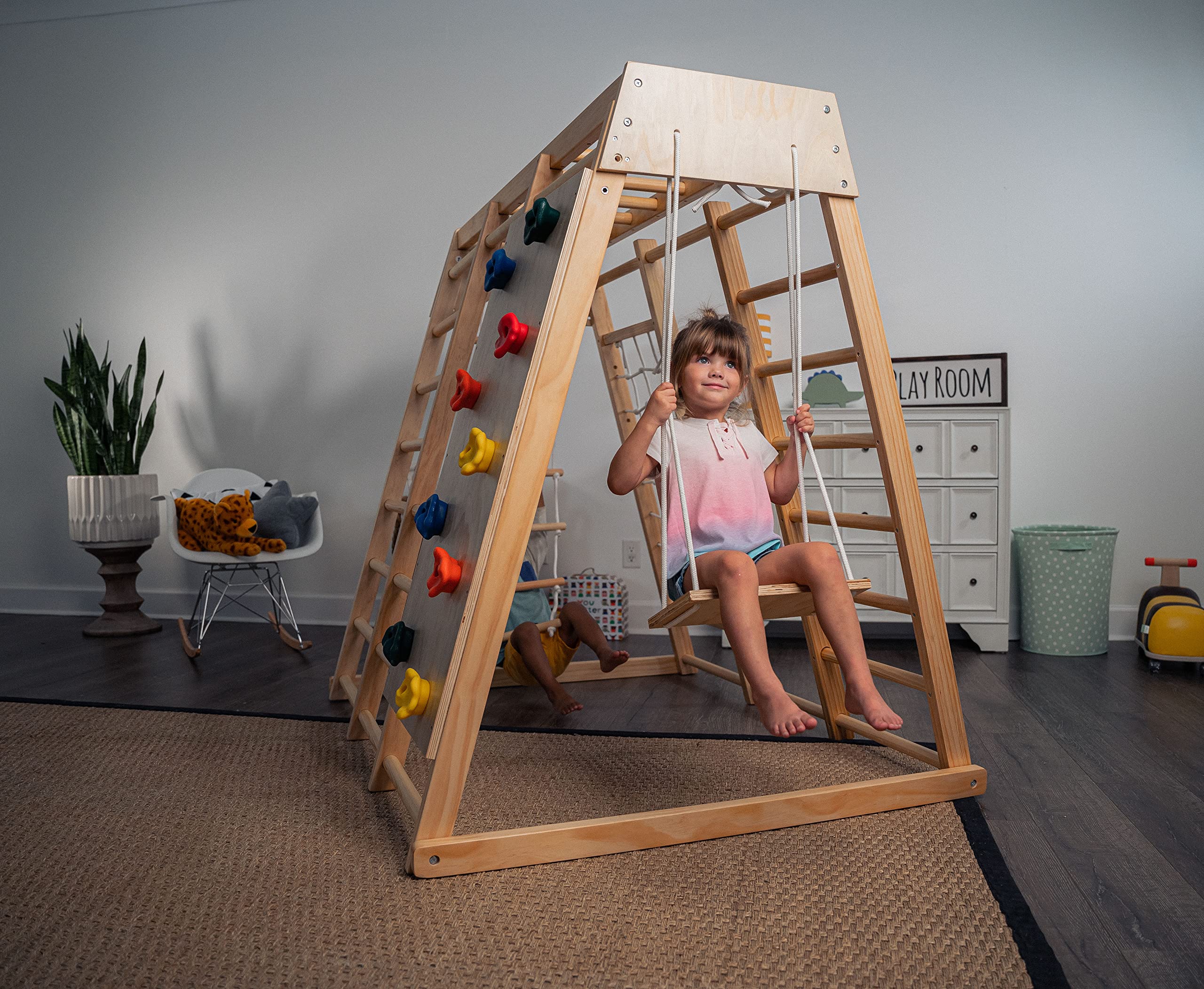 Avenlur Indoor Playground Jungle Gym Kids, Toddlers Wooden Climber