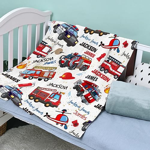 Miniatura 177 de Manta de bebé de bomberos con camión de bomberos, súper suave, manta acogedora para recién nacido, manta de recepción para bebé, manta para cuna, 40