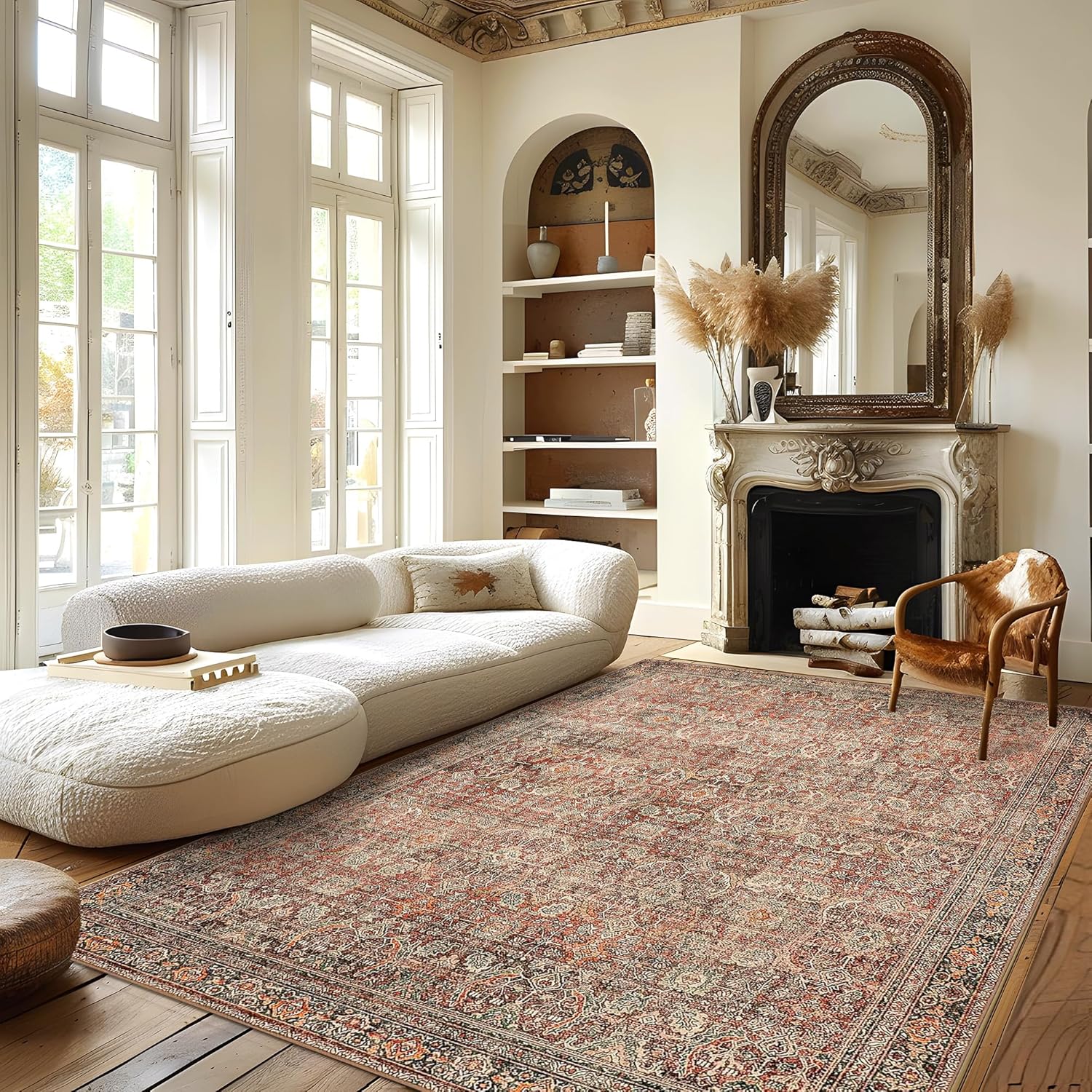 Bavni Area Rug 6x9 Machine Washable Boho Vintage Distressed