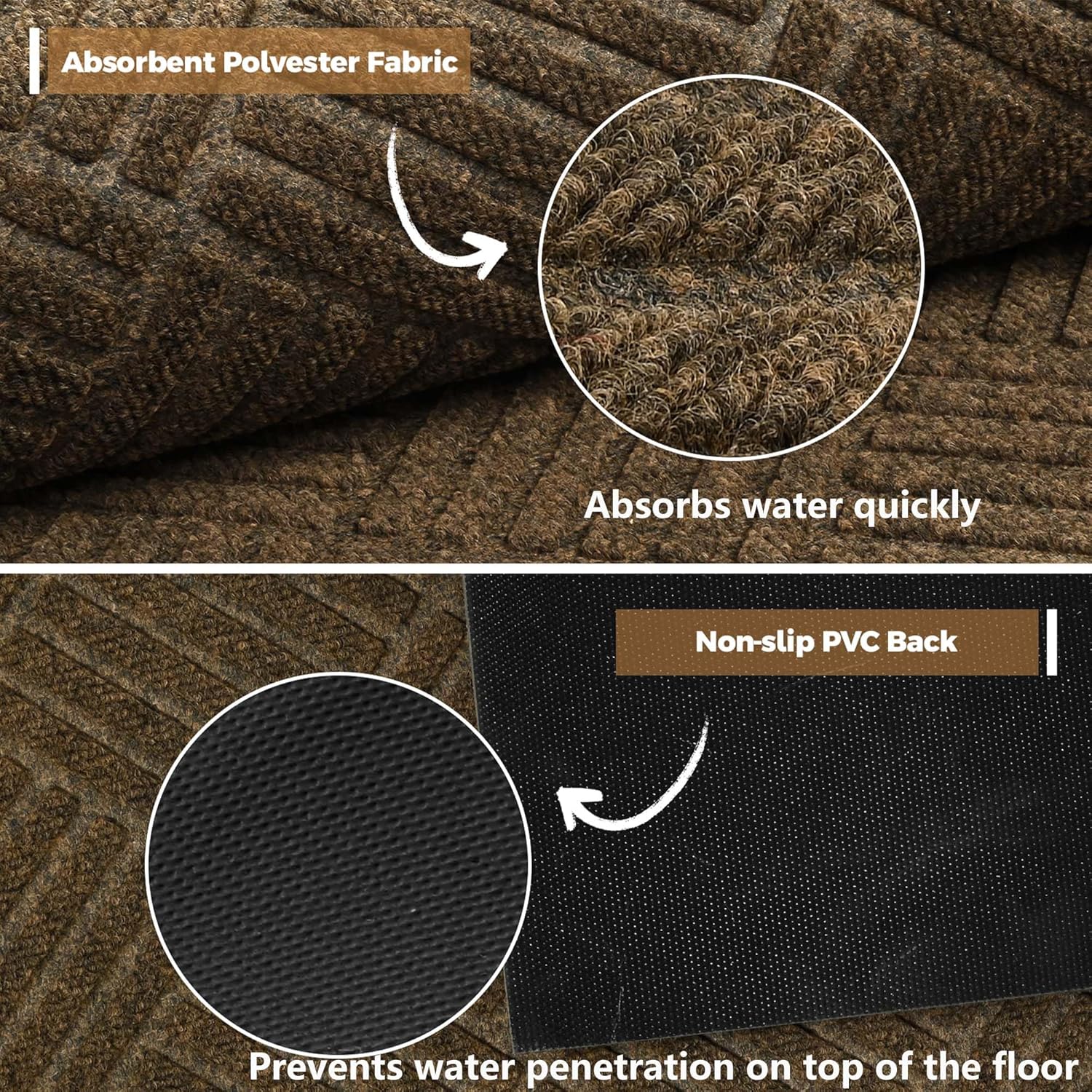 jxgzyy Runner Rug 2'11" x 9'10", Commercial Front Door Mat, Heavy Duty Indoor Outdoor Doormat, Outdoor Mats for Entrance, Non-Slip Entry Mat for High Traffic Area