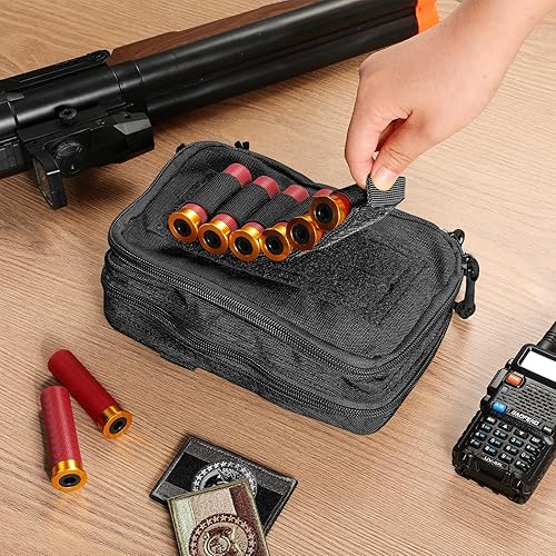 Miniatura 4 de FRTKK Paquete de 2 soportes tácticos para escopeta para rifles, cartucho Molle, portador de munición para calibre 1220